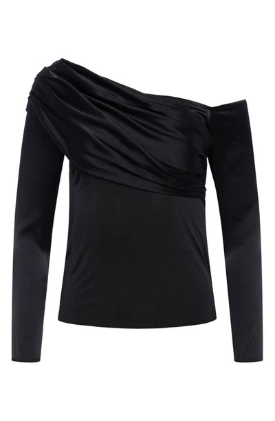 Shop L Agence Sharma One-shoulder Top In Black