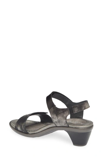 Naot Extant Sandal In Metallic Onyx/ Black Madras