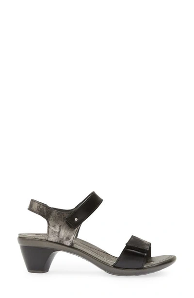 Naot Extant Sandal In Metallic Onyx/ Black Madras