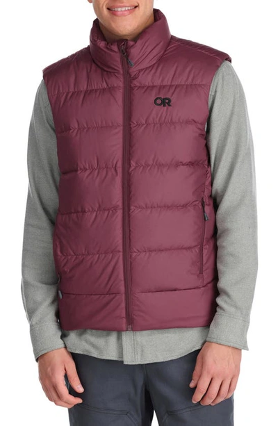 Shop Outdoor Research Coldfront Hooded 700 Fill Power Down Puffer Vest In Kalamata