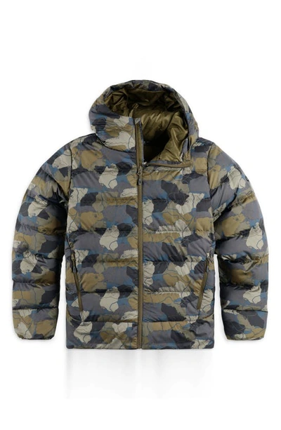 Shop Outdoor Research Coldfront 700 Fill Power Down Hooded Jacket In Loden Camo