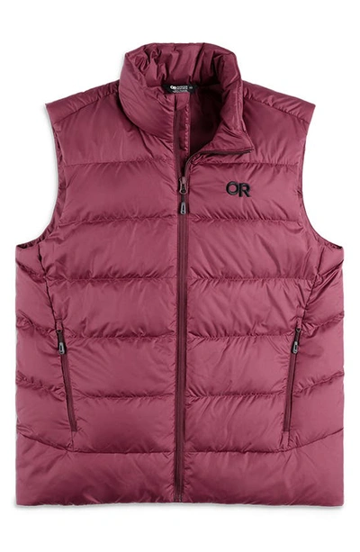 Shop Outdoor Research Coldfront Hooded 700 Fill Power Down Puffer Vest In Kalamata