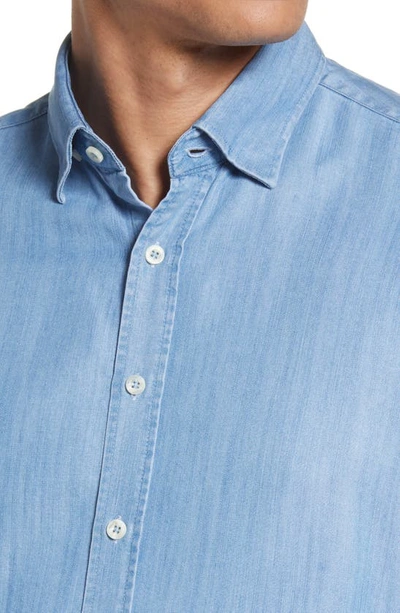 Stone Rose Tencel® Denim Button-up Shirt In Denim Blue