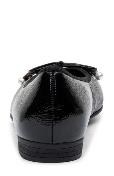 Shop Ara Scout Flat In Black Crinkle Patent Leather