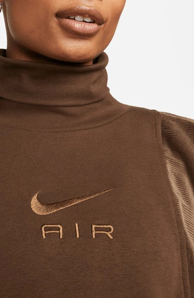 Nike Sportswear Corduroy Accent Fleece Turtleneck In Brown | ModeSens