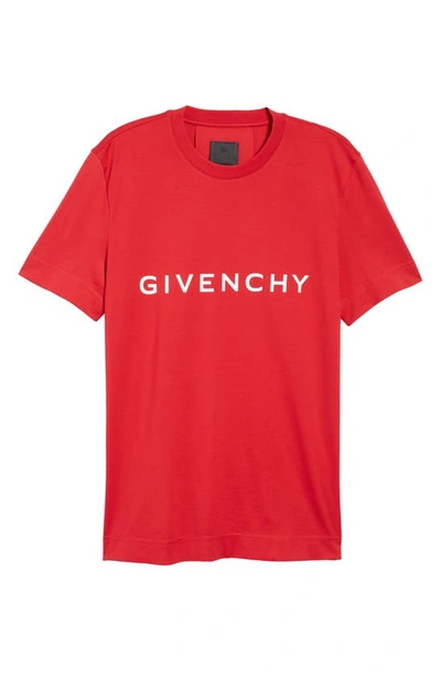 Shop Givenchy Slim Fit Cotton Logo Tee In Vermillon