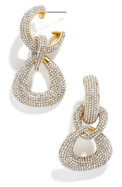 Shop Baublebar Gemma Pavé Crystal Link Drop Earrings In Gold