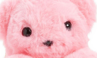 Shop Lola & The Boys Bear Plush Faux Fur Crossbody Bag In Pink