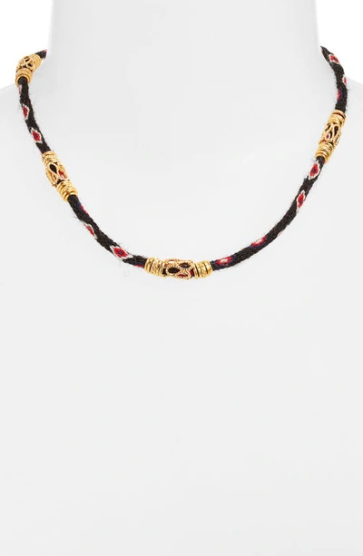 Shop Gas Bijoux Izzia Woven Necklace In Black