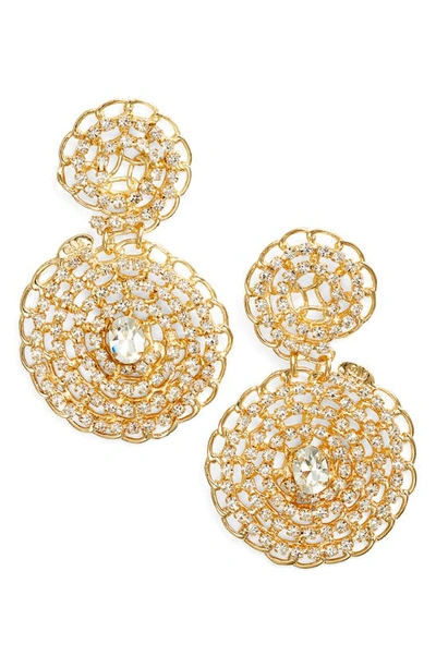 Shop Gas Bijoux Serti Drop Earrings In Gold