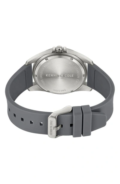 Shop Kenneth Cole Dress Sport Silicone Strap Watch, 42mm In Grey