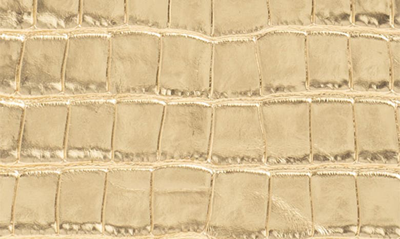 Shop Alexis Bittar Metallic Croc Embossed Leather Top Handle Bag In Gold Croco