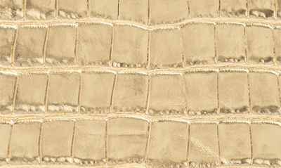 Alexis Bittar Lucite Quad Croc-embossed Top-handle Bag In Gold Croco