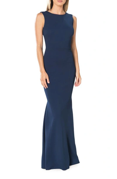 Shop Dress The Population Leighton Sleeveless Mermaid Evening Gown In Peacock Blue