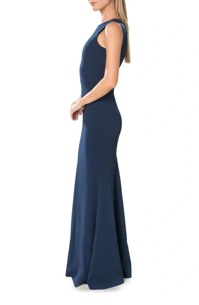 Shop Dress The Population Leighton Sleeveless Mermaid Evening Gown In Peacock Blue