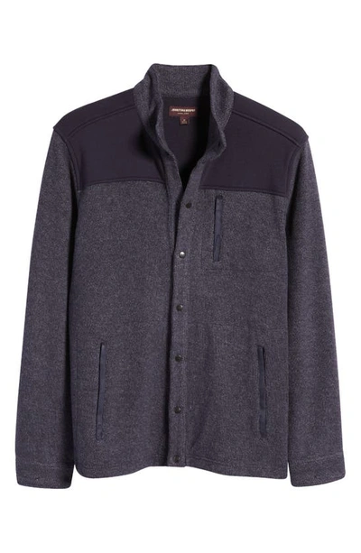 Shop Johnston & Murphy Brushed Snap Jacket In Navy