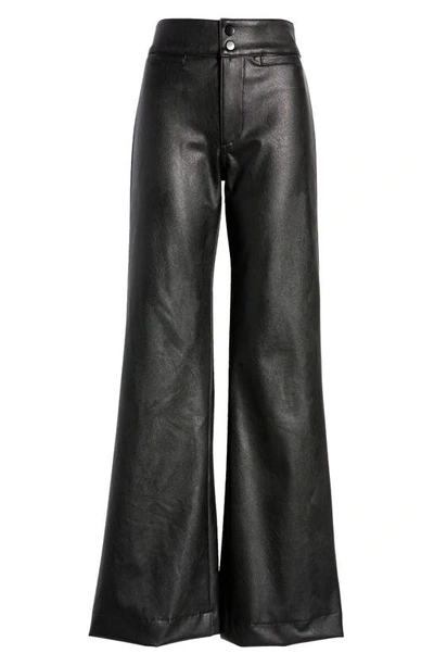 Shop Askk Ny Brighton Faux Leather Flare Pants In Black