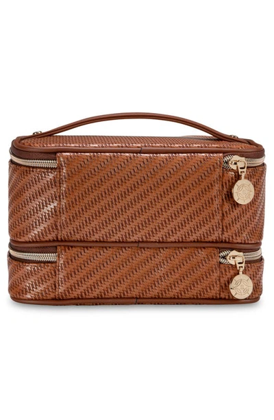 Stephanie Johnson Rosewood Cognac Jenny Train Cosmetics Case In Cognac