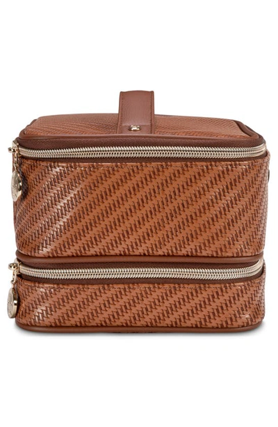 Stephanie Johnson Rosewood Cognac Jenny Train Cosmetics Case In Cognac