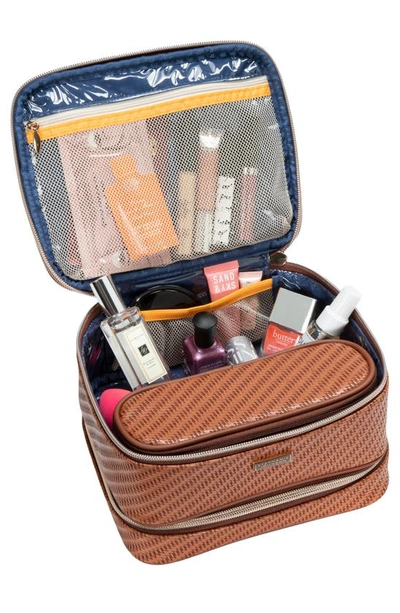 Stephanie Johnson Rosewood Cognac Jenny Train Cosmetics Case In Cognac
