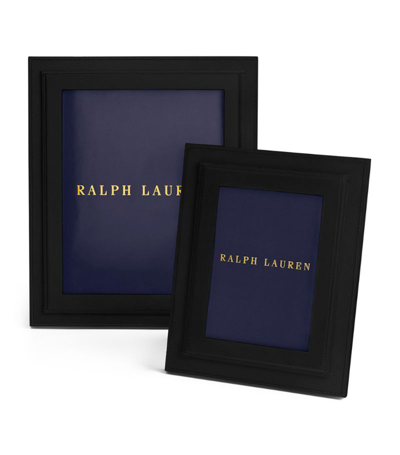 Shop Ralph Lauren Leather Brennan Frame (5" X 7") In Black