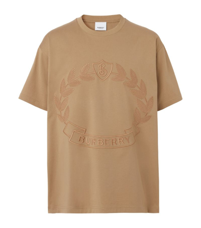 Shop Burberry Oak Leaf Crest Oversized T-shirt In Neutrals