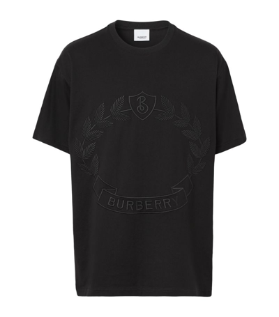 Shop Burberry Oak Leaf Crest Oversized T-shirt In Black