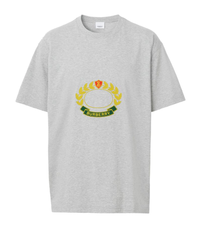 Shop Burberry Oak Leaf Crest Oversized T-shirt In Grey
