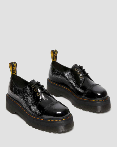 Shop Dr. Martens' Herren 1461 Quad Lackleder Plateauschuhe In Black