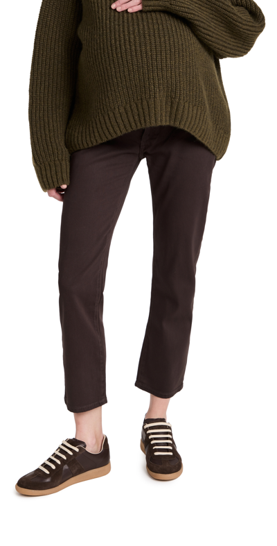 Shop Dl Patti Straight: Coated Maternity Jeans Dark Cocoa (knit Coated)