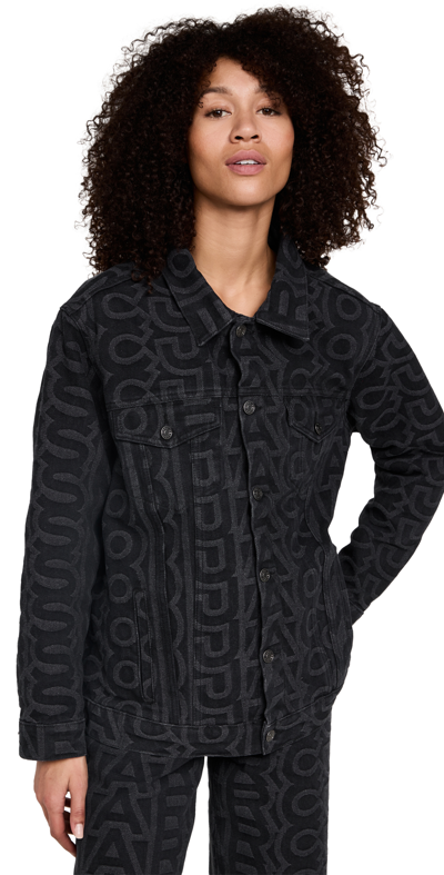 Marc Jacobs 'the Monogram Denim Jacket' In Black