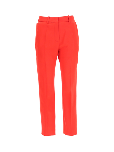 Shop Valentino Trousers In Lipstick Red