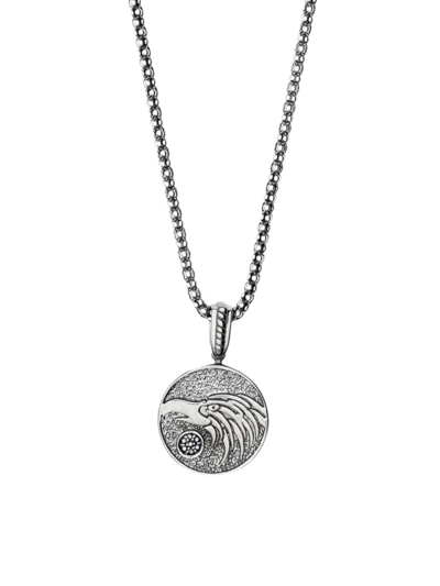 Shop Eli Pebble Men's Sterling Silver & Black Spinel Pendant Necklace