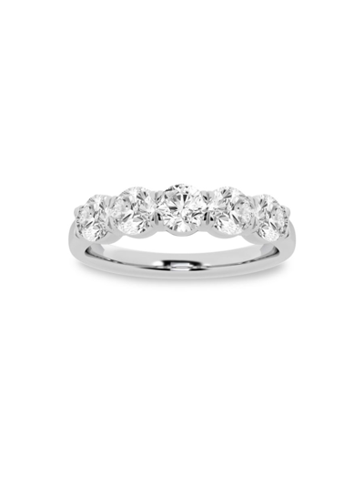 Saks Fifth Avenue Women's Build Your Own Collection 14k White Gold & 7 Natural Round Diamond Anniversary Band In 1 Tcw White Gold