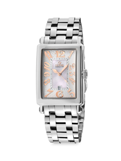 Shop Gevril Women's Avenue Of Americas 25mm Stainless Steel Bracelet Watch In Pink