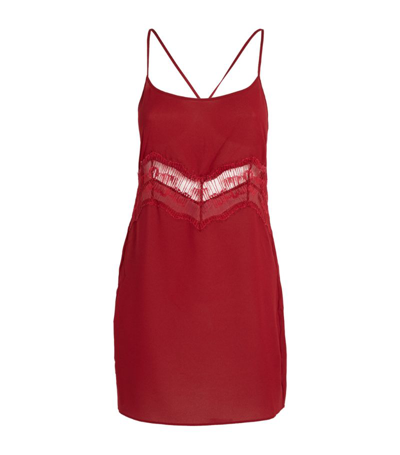 Calvin Klein Lace-trim Nightdress In Red Carpet | ModeSens