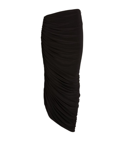 Shop Norma Kamali Diana Midi Skirt In Black