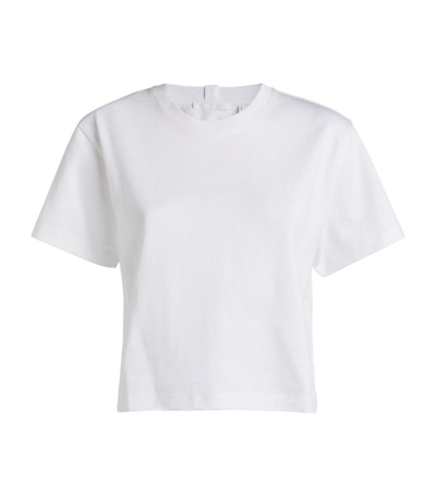 Shop Helmut Lang Cropped Logo T-shirt In White