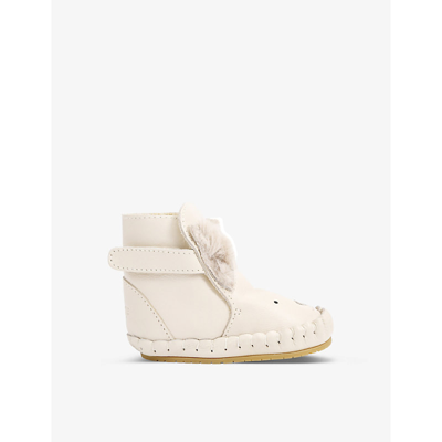 Shop Donsje Cream Snow Bunny Leather Boots 0 Months - 2 Years