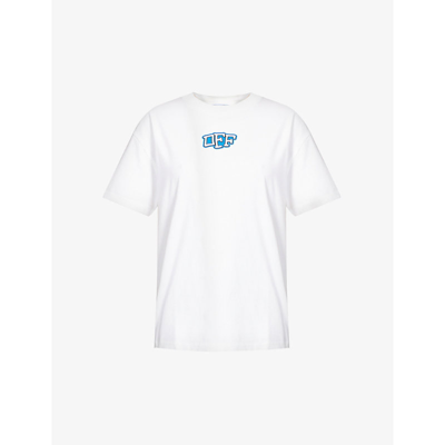 Off-White c/o Virgil Abloh White T-shirt With Graffiti Logo Womens in Blue