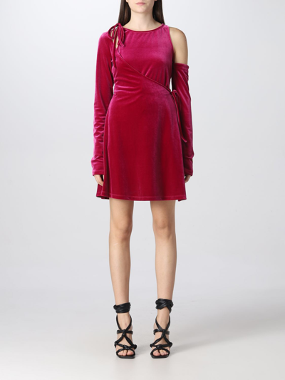Shop Versace Jeans Couture Dress  Woman Color Violet