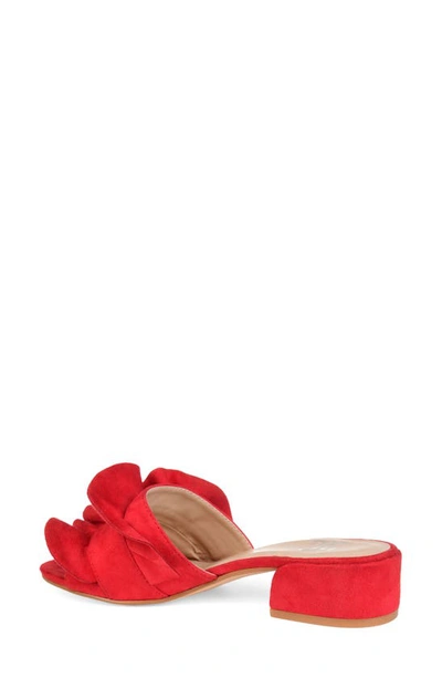 Journee Sabica Ruffle Slide Sandal In Red