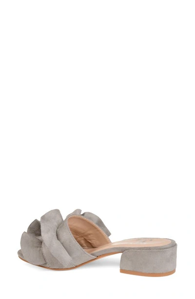Journee Sabica Ruffle Slide Sandal In Grey