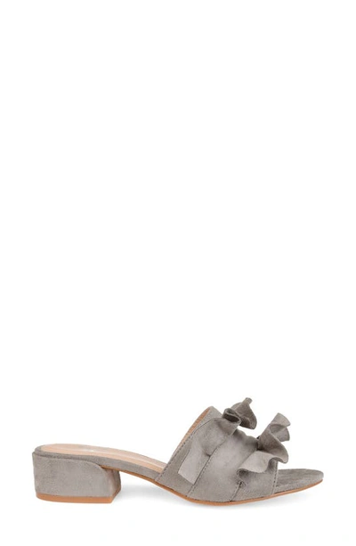 Journee Sabica Ruffle Slide Sandal In Grey
