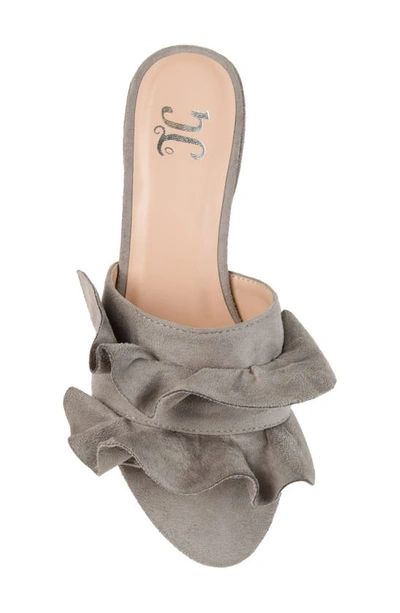 Journee Sabica Ruffle Slide Sandal In Grey