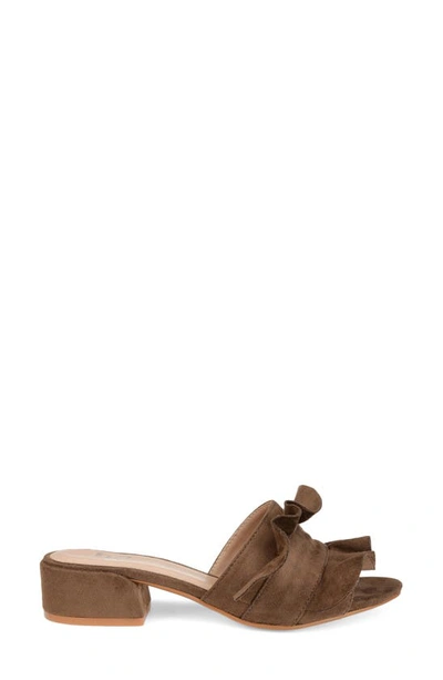 Journee Sabica Ruffle Slide Sandal In Taupe