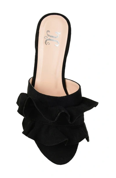 Journee Sabica Ruffle Slide Sandal In Black