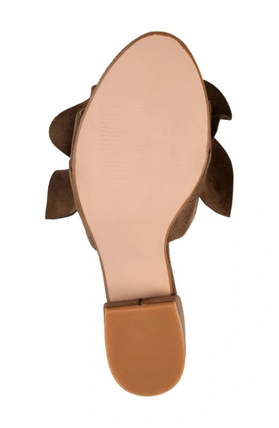 Journee Sabica Ruffle Slide Sandal In Taupe