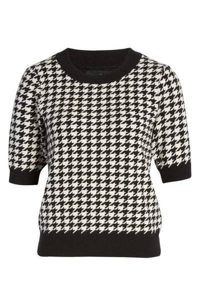 Shop Vero Moda Iris Puff Sleeve Sweater In Birch/ Black