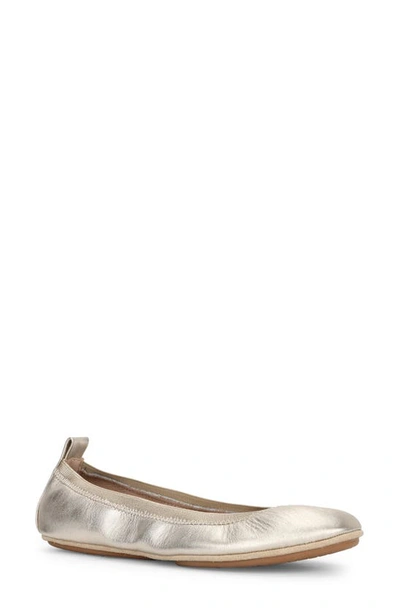 Shop Yosi Samra Samara Foldable Ballet Flat In Gold